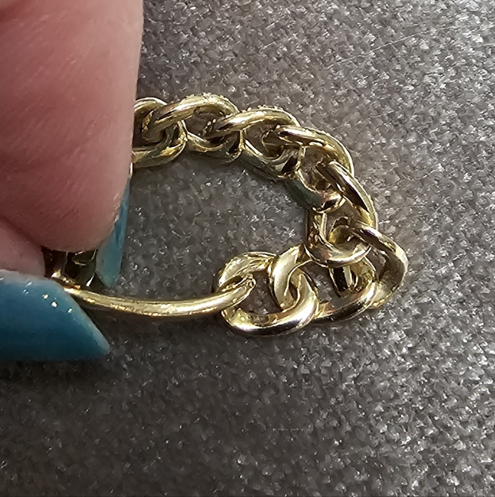 Solid Gold Diamond Chain Ring - image 7